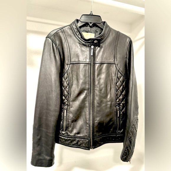 Michael Kors women’s leather jacket size PL - Picture 1 of 3